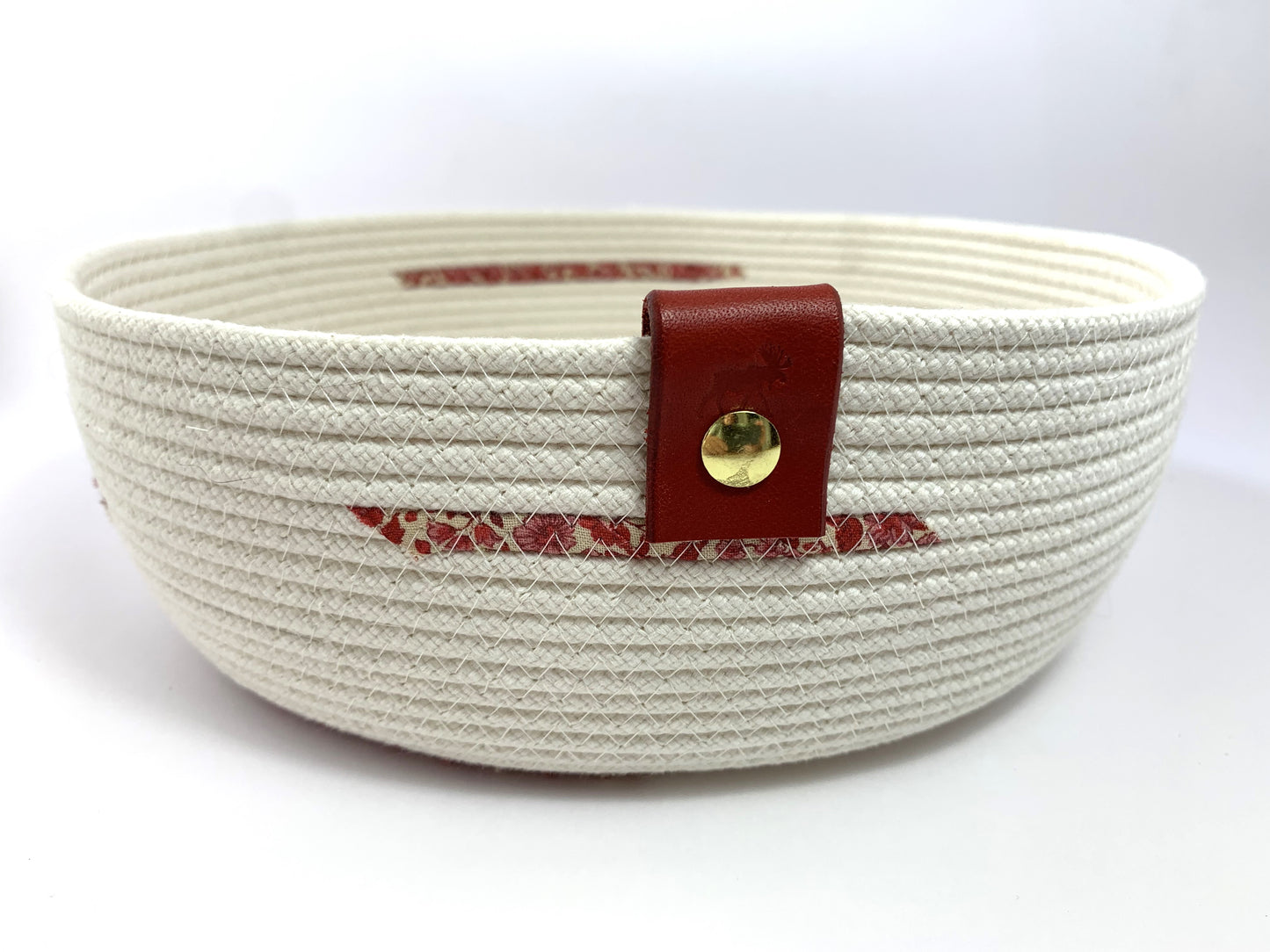 Fabric-wrapped braided cord bowl.