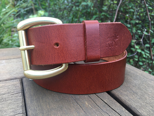 Full grain leather belt 35mm (1 1/2") wide