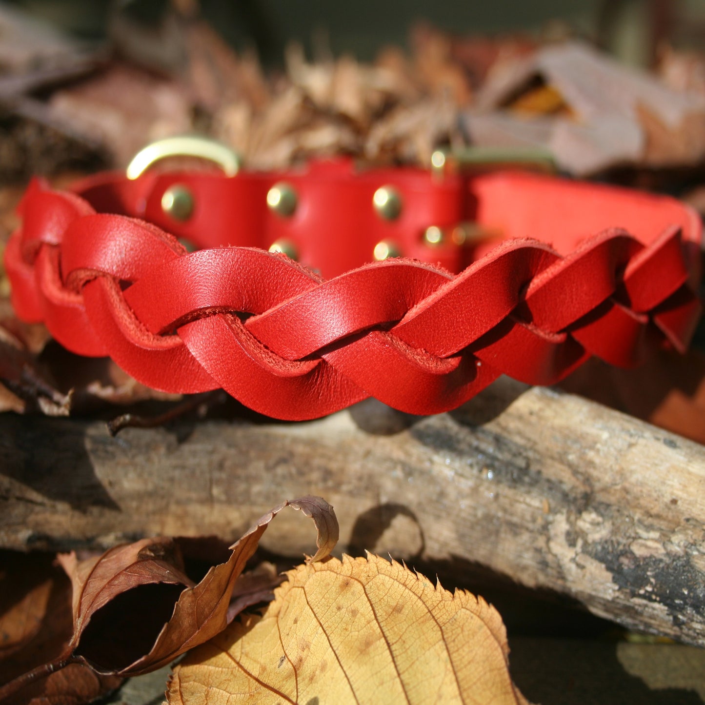Three-Strand Braided Leather Collars