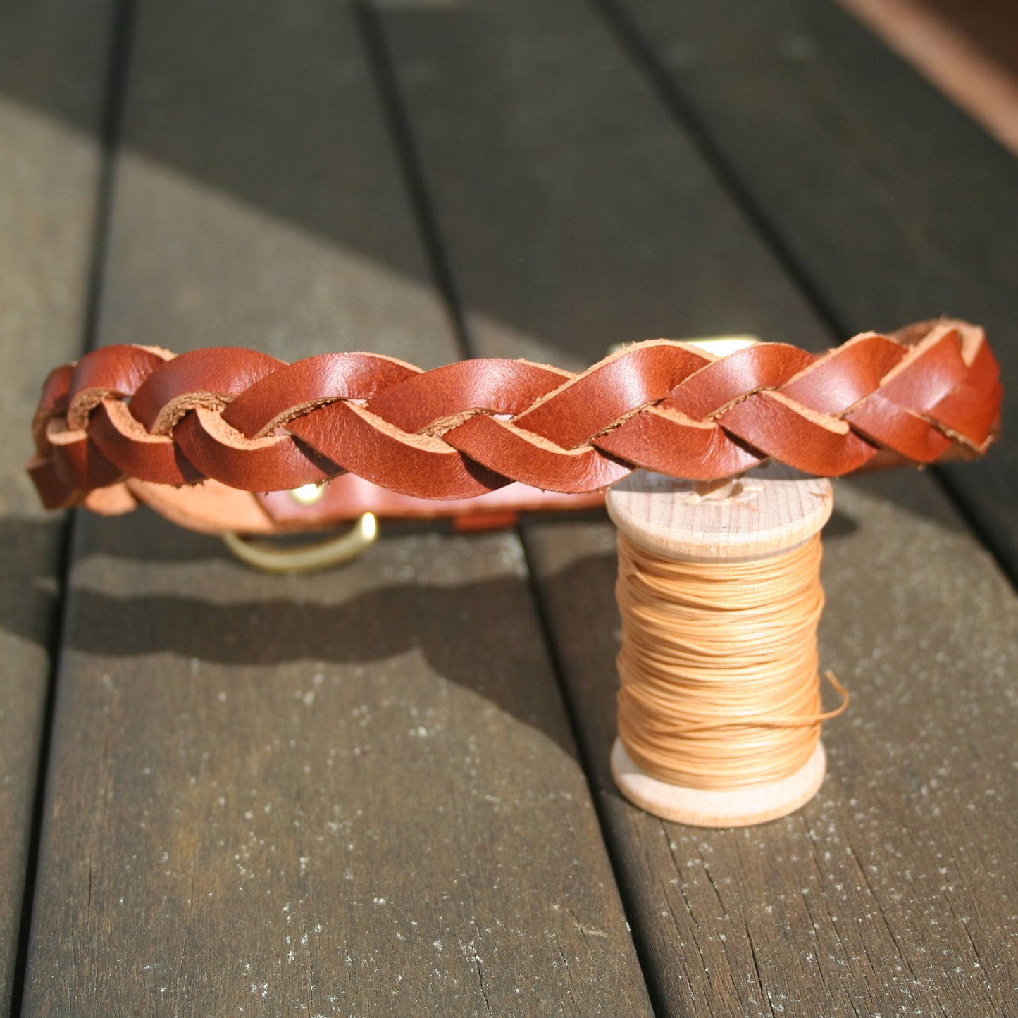 Three-Strand Braided Leather Collars