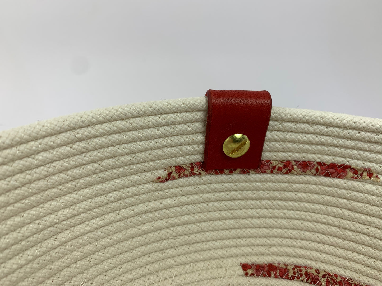 Fabric-wrapped braided cord bowl.