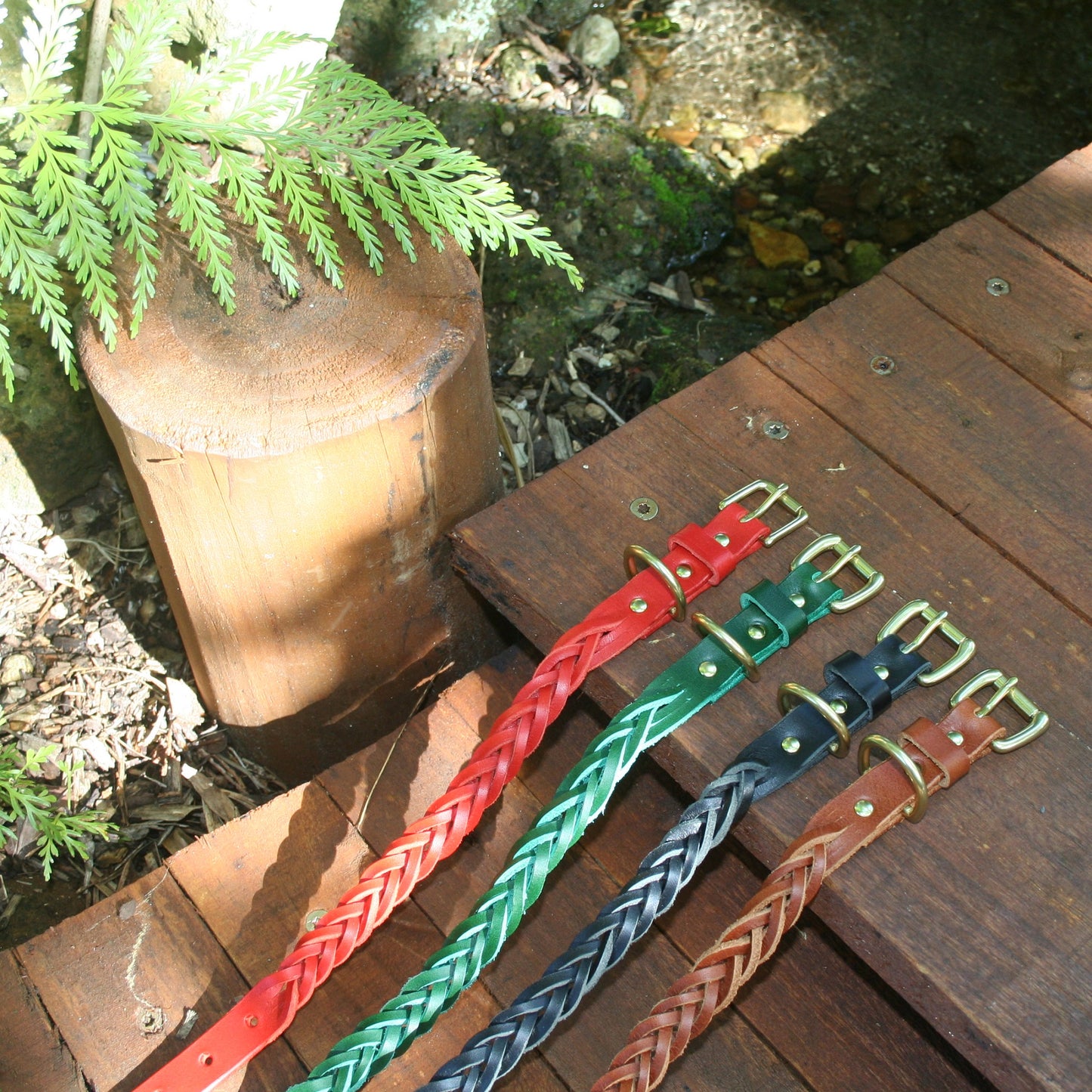 Five-Strand Braided Leather Collars